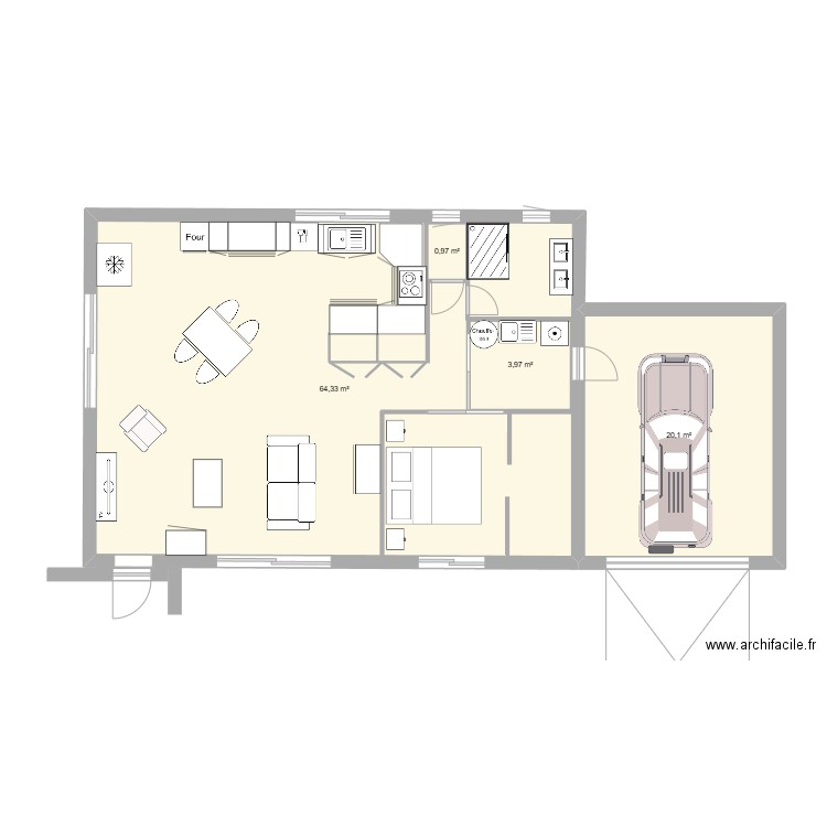 Maison 2. Plan de 4 pièces et 95 m2