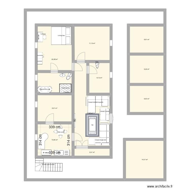 plan gre  s. Plan de 11 pièces et 125 m2