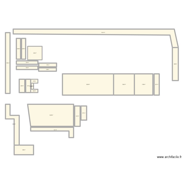 cours 1. Plan de 26 pièces et 178 m2