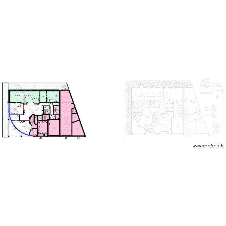 Lyon Domer RDC - projet ERP v2. Plan de 39 pièces et 621 m2