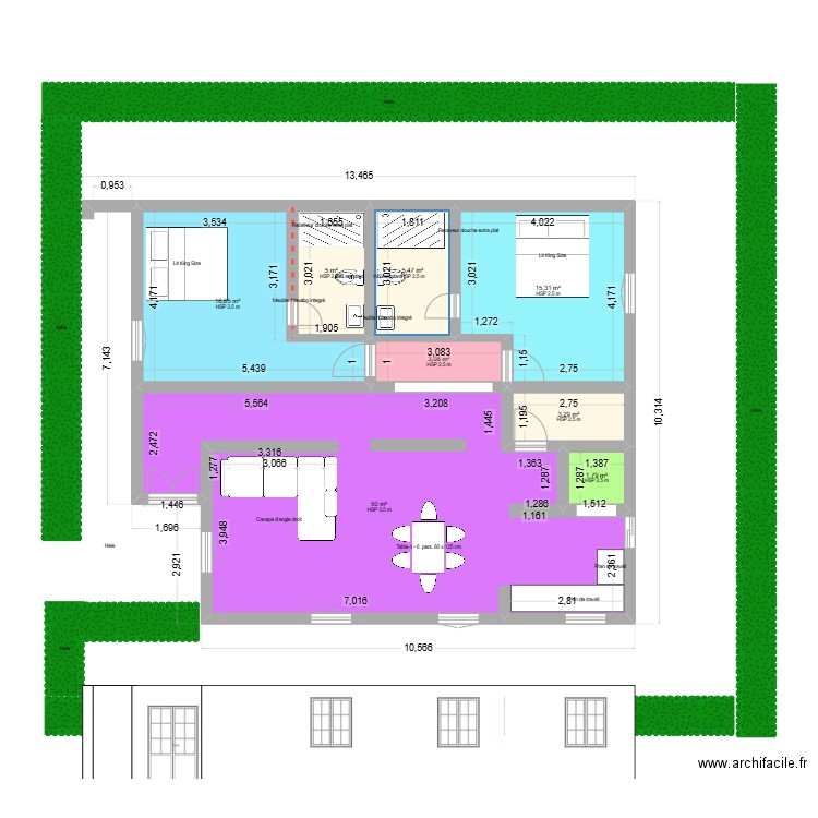 papy. Plan de 8 pièces et 101 m2