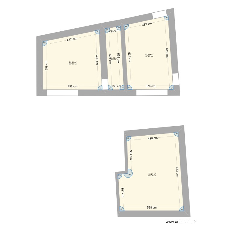 Vernajoul . Plan de 4 pièces et 80 m2