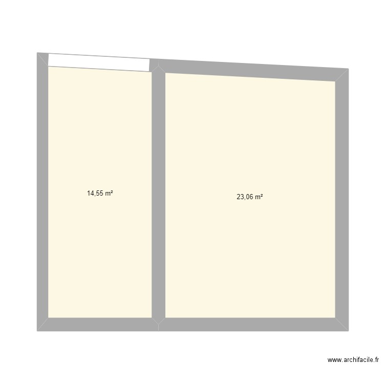 zee. Plan de 2 pièces et 38 m2