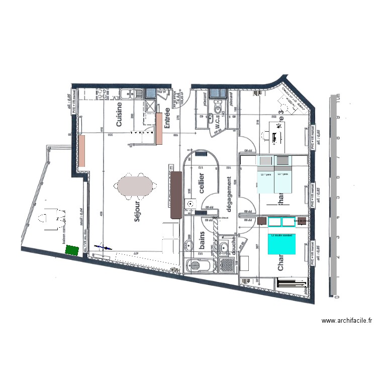 PLAN APPART 2. Plan de 0 pièce et 0 m2