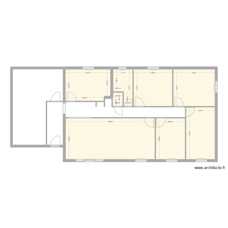 M22. Plan de 8 pièces et 86 m2