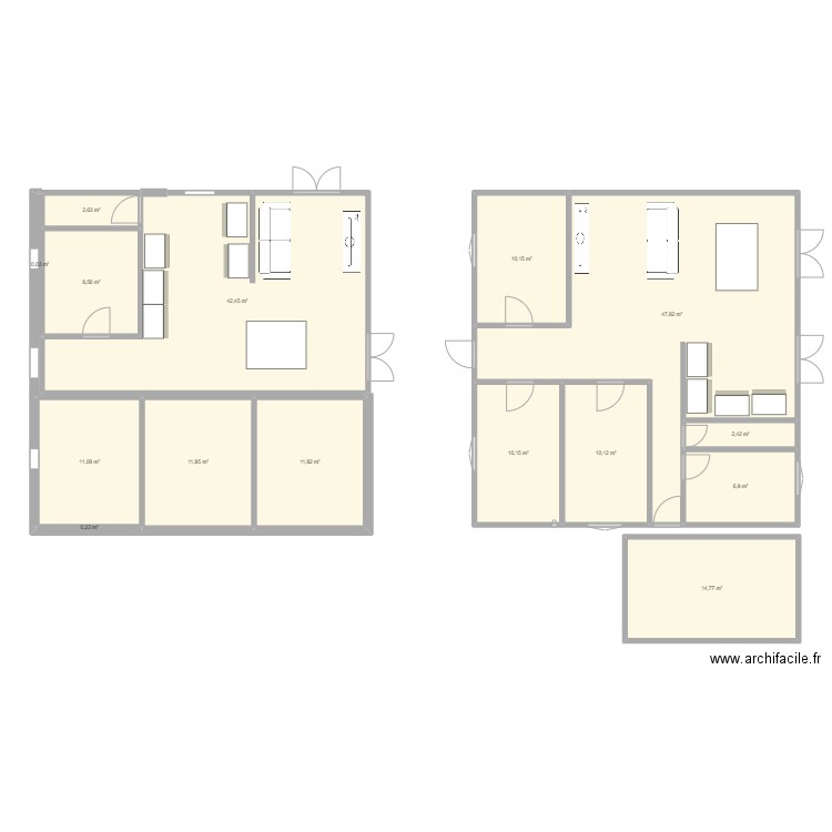 Plan 2. Plan de 15 pièces et 191 m2