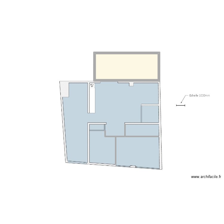 Saint So 2. Plan de 1 pièce et 22 m2