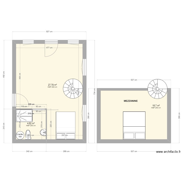 couvain 1. Plan de 3 pièces et 49 m2