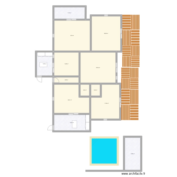 Les balisto 2. Plan de 13 pièces et 194 m2