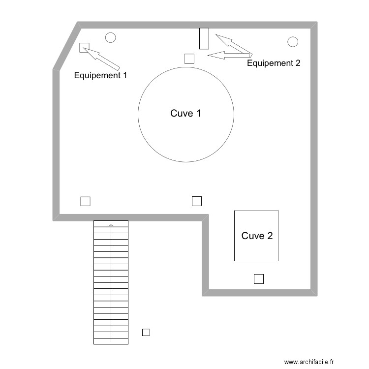 Zone 1 RDC. Plan de 1 pièce et 88 m2