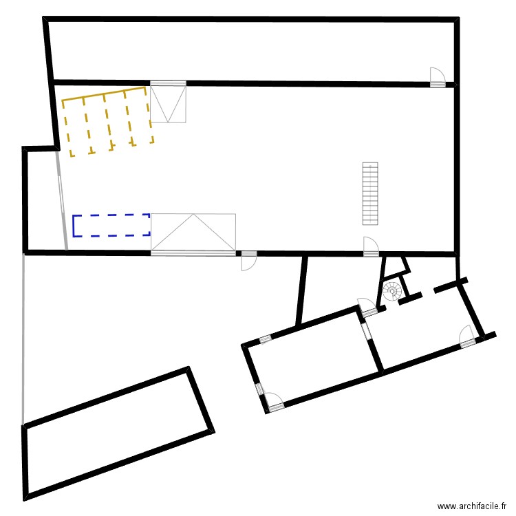 Hangar F31 Parking projet 1. Plan de 1 pièce et 33 m2