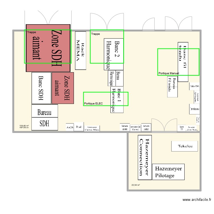 plan implantation 13/01/25. Plan de 2 pièces et 127 m2