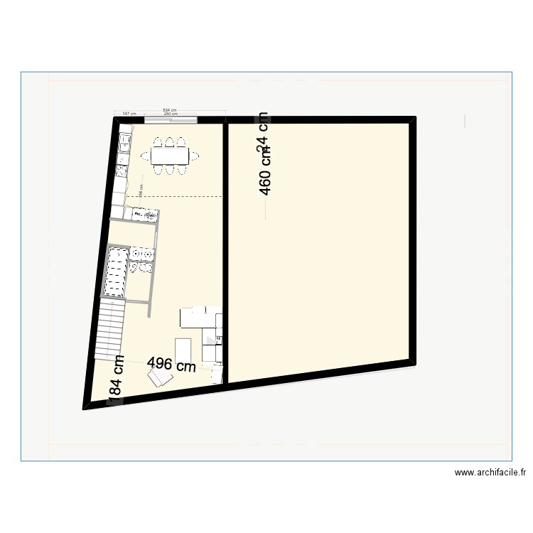 casa RDC. Plan de 1 pièce et 176 m2