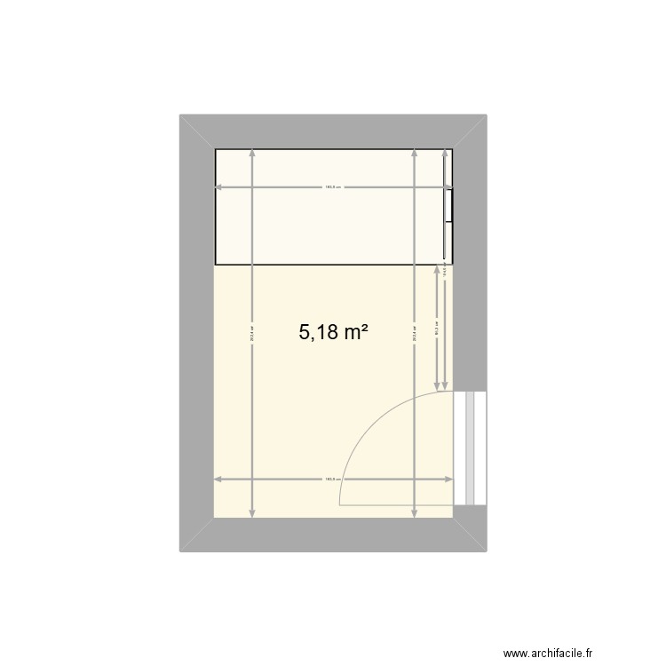 Projet Miguel. Plan de 1 pièce et 5 m2