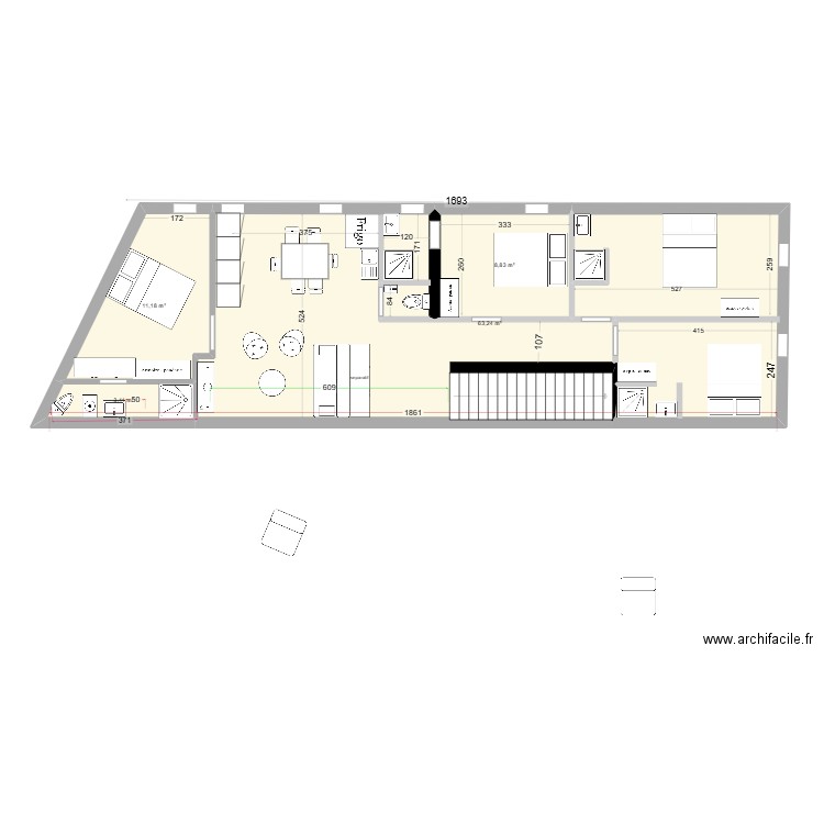 SRDL PAVILLONS. Plan de 4 pièces et 86 m2