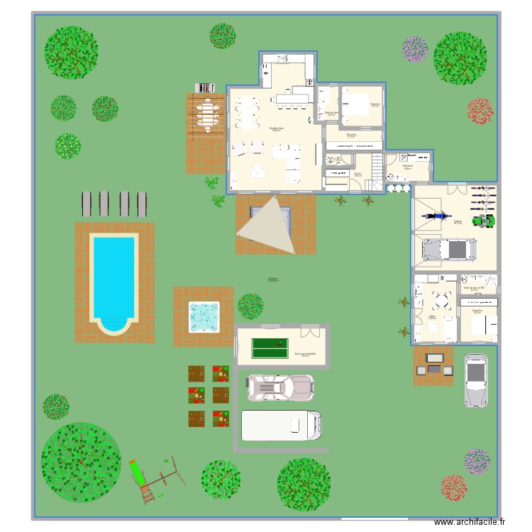 Maison campagne . Plan de 21 pièces et 1363 m2