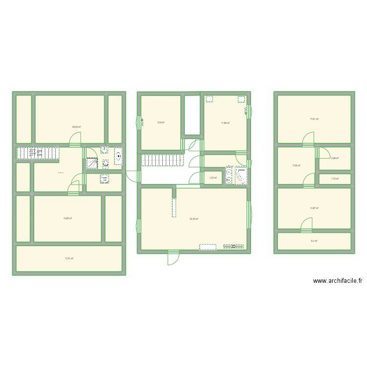 Salon mureaux sans mesures. Plan de 22 pièces et 194 m2