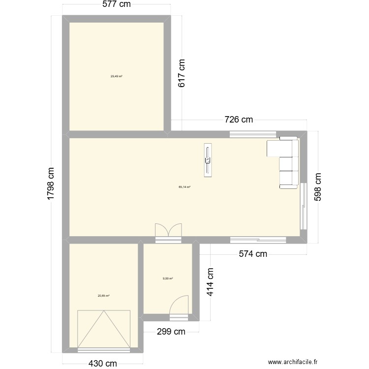 projet sargé 2. Plan de 4 pièces et 125 m2