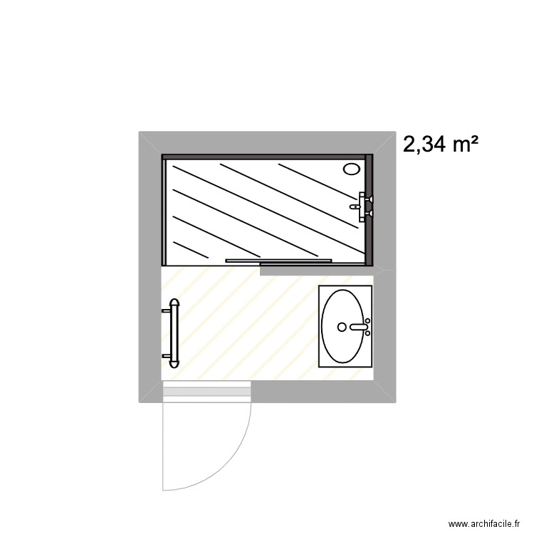 salle de bain trouville galery lafayette . Plan de 1 pièce et 2 m2