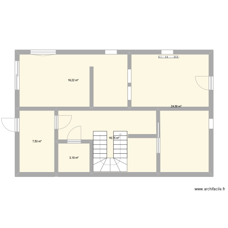 rez-de-chaussee. Plan de 5 pièces et 71 m2