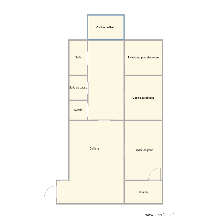 Plan de l'entreprise stage. Plan de 9 pièces et 71 m2