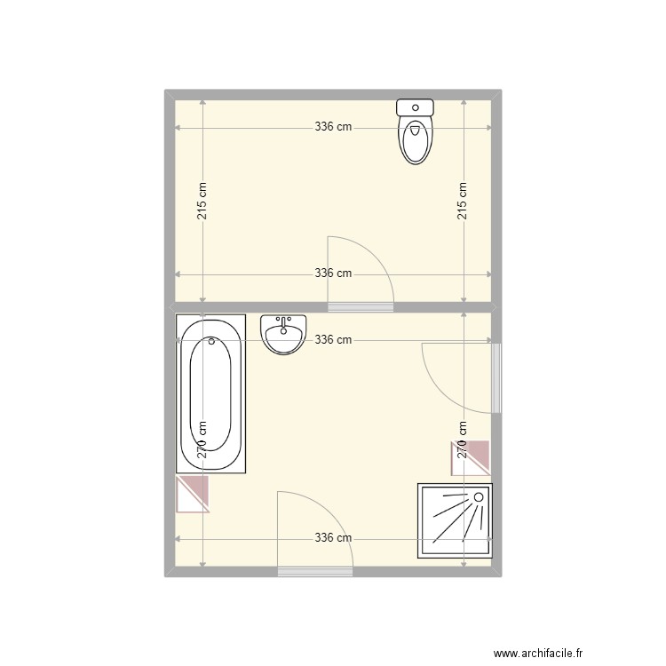 Etat-Actuel_Wurmel. Plan de 2 pièces et 16 m2