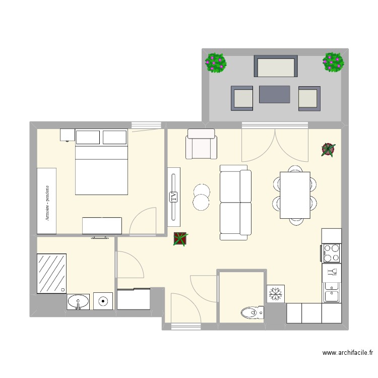 Appartement F2 lot 207 Les Sélestines à Colmar. Plan de 8 pièces et 59 m2