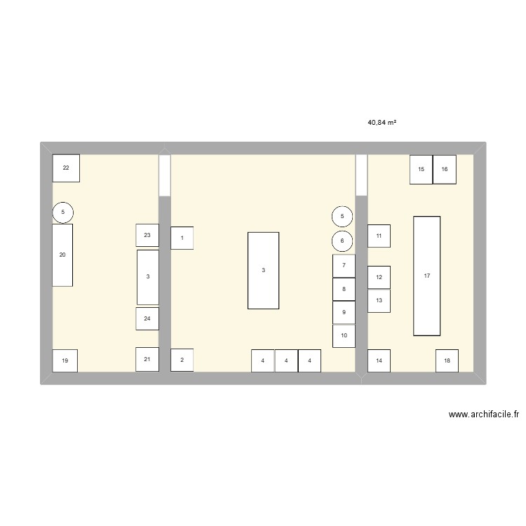 theo. Plan de 1 pièce et 41 m2