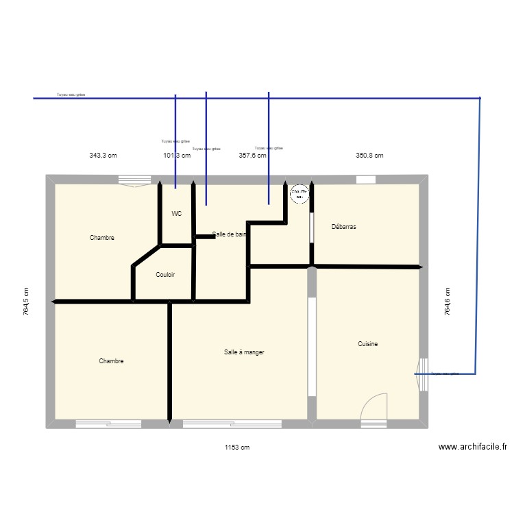 DIM MATHILDE. Plan de 8 pièces et 74 m2