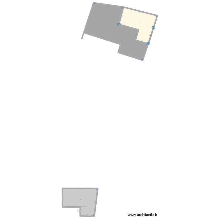 depot. Plan de 4 pièces et 357 m2