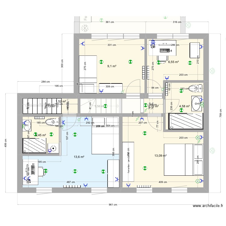 ROUSSART NEW v03. Plan de 16 pièces et 141 m2