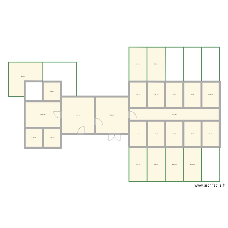 chenil 3. Plan de 24 pièces et 197 m2