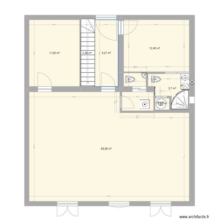 NOUVEAU. Plan de 7 pièces et 91 m2