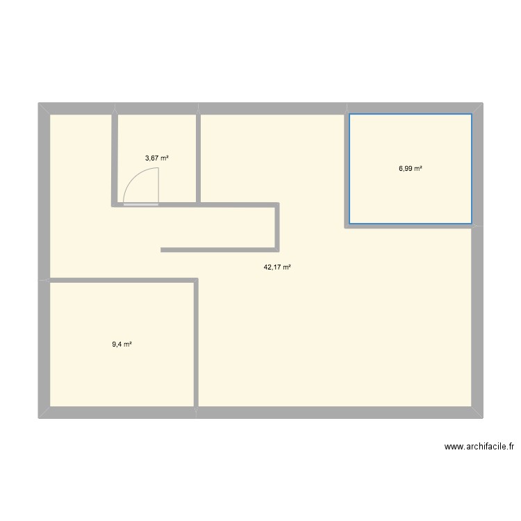 Golbach. Plan de 4 pièces et 62 m2