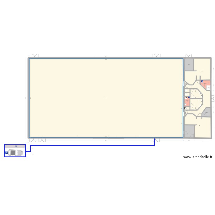 Salle M Duchant. Plan de 14 pièces et 957 m2