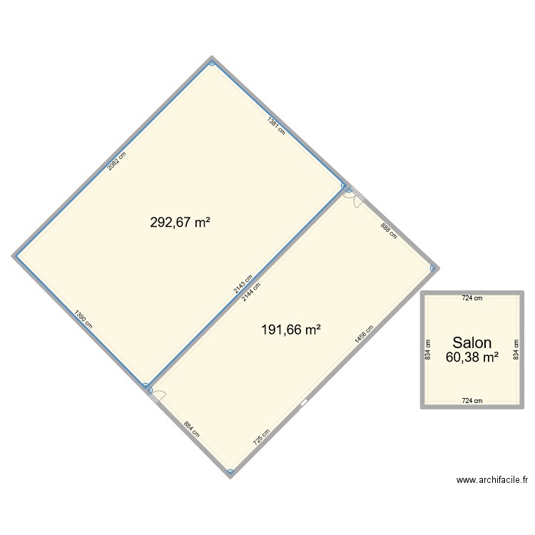 VERSION 2. Plan de 3 pièces et 545 m2