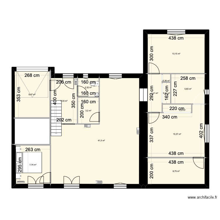 mon rêve 1. Plan de 14 pièces et 120 m2