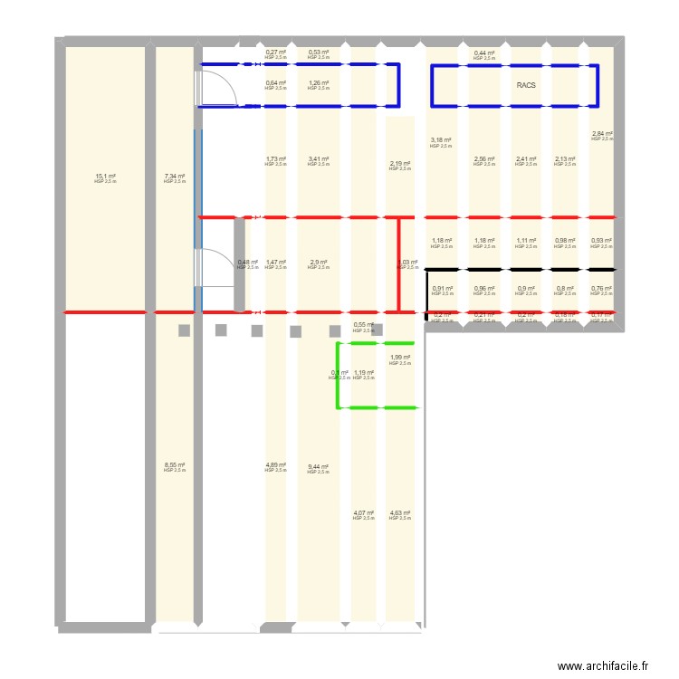 club. Plan de 0 pièce et 0 m2