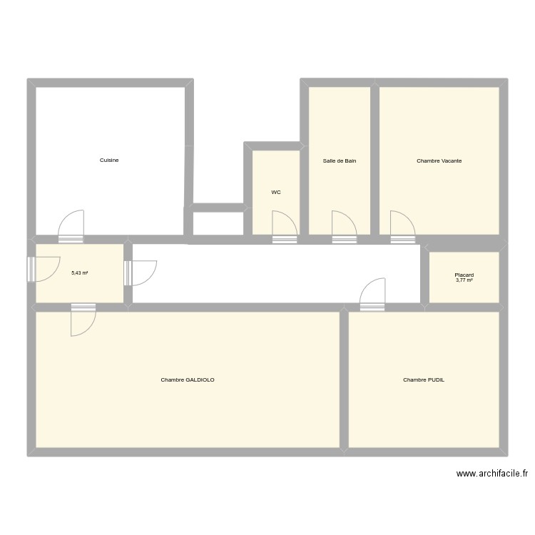 Appart COSNE. Plan de 8 pièces et 127 m2