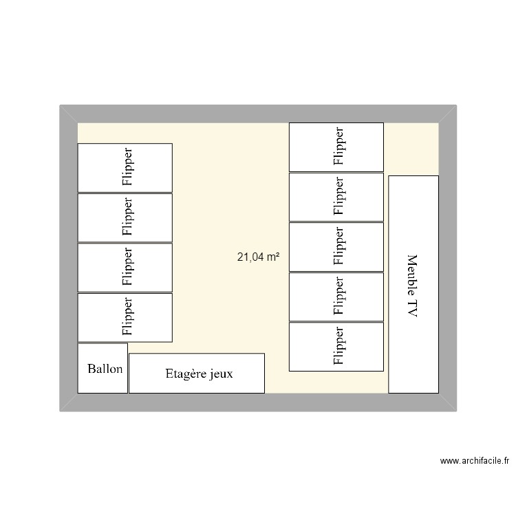 Ssol1. Plan de 1 pièce et 21 m2