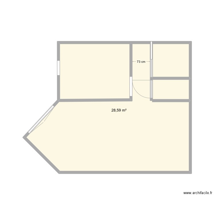 Manon 2 regina. Plan de 1 pièce et 29 m2