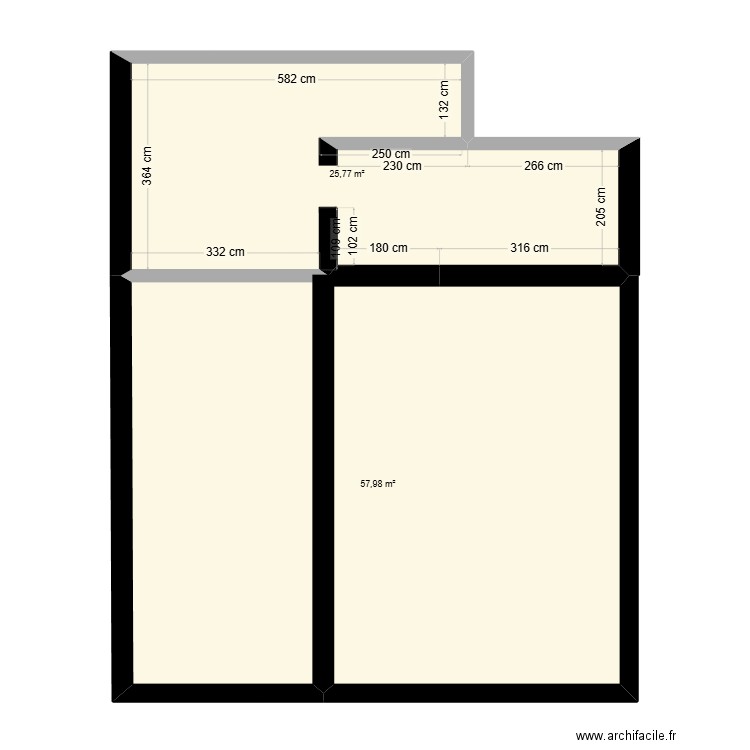 test maison 1. Plan de 2 pièces et 84 m2