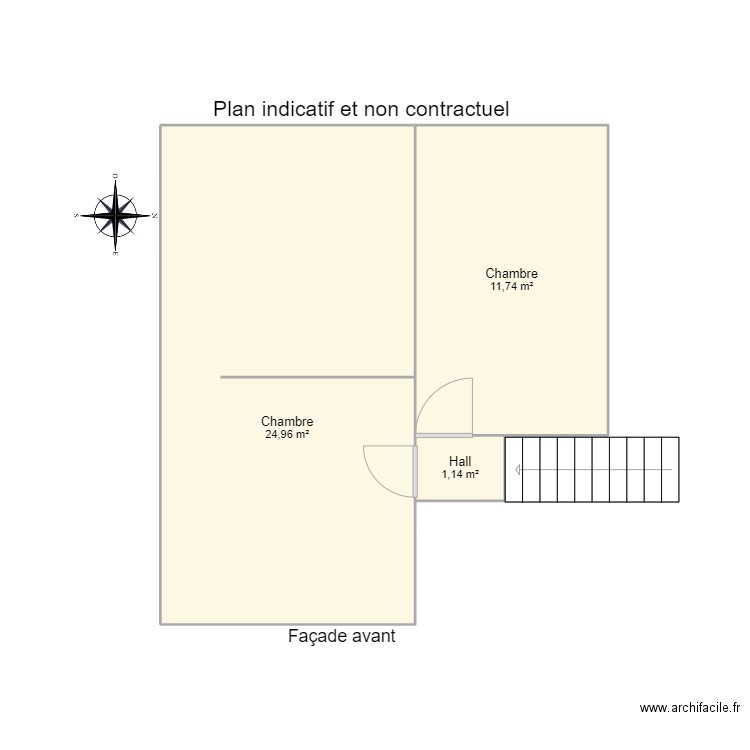 cds 2eme . Plan de 3 pièces et 38 m2