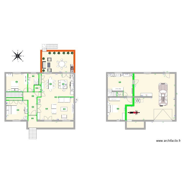 RTE DE LATHUS. Plan de 17 pièces et 239 m2