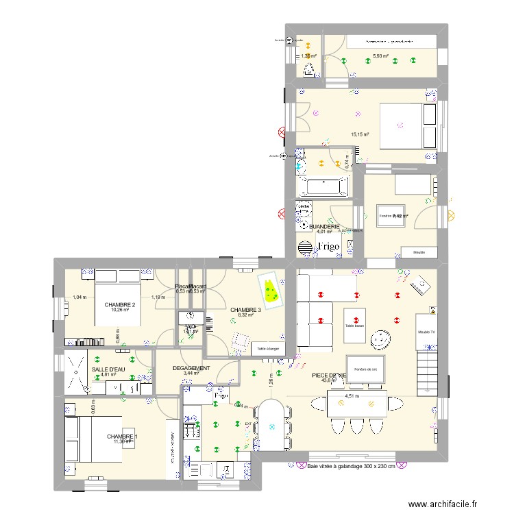 Maison Ecureuils 2026. Plan de 17 pièces et 131 m2