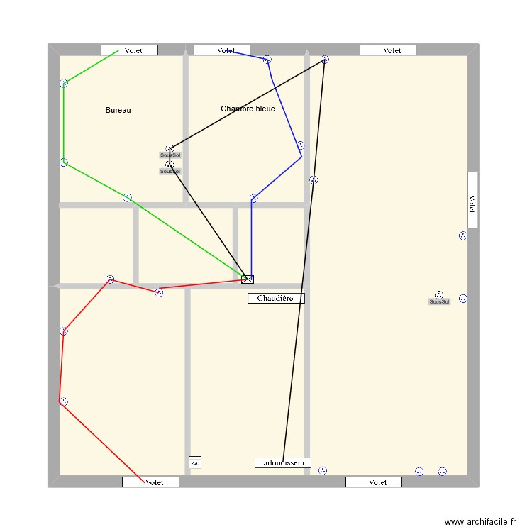 maison. Plan de 5 pièces et 85 m2