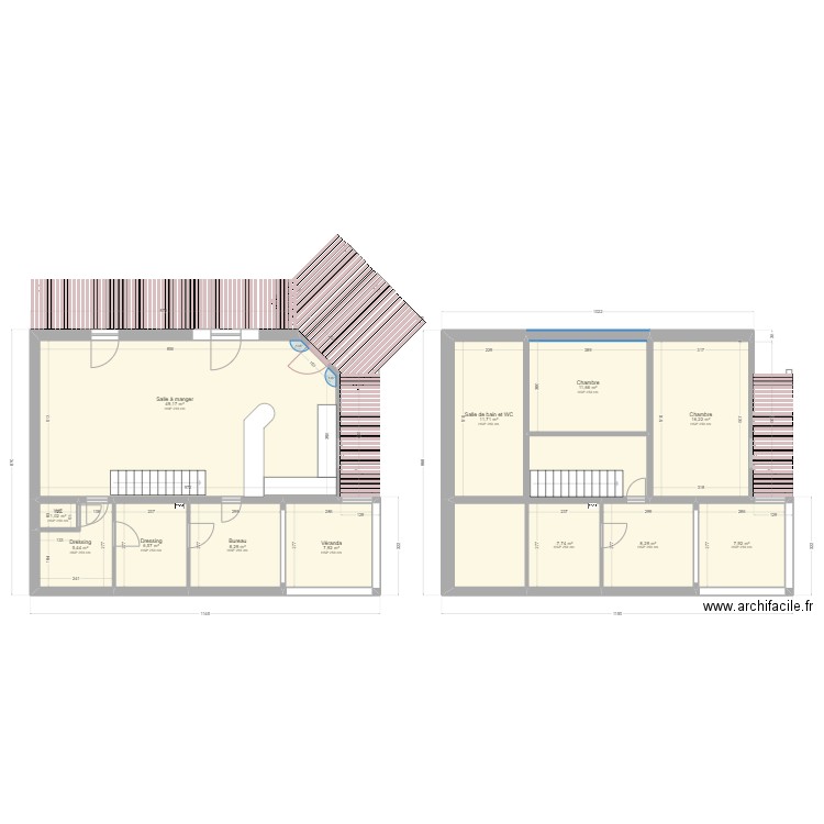 plan maison St Martial. Plan de 6 pièces et 78 m2