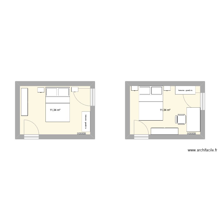 Castelnau. Plan de 2 pièces et 23 m2