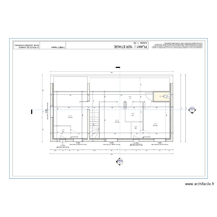 Decine. Plan de 1 pièce et 2 m2