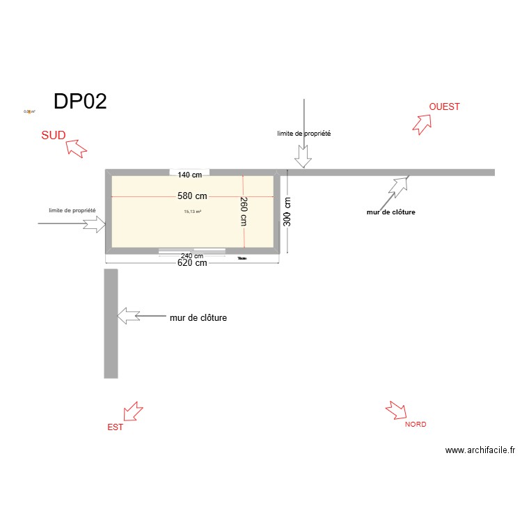 abri de jardin-1. Plan de 1 pièce et 15 m2